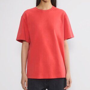 Aritzia Babaton Interlock Cotton Pegasus T-Shirt Cherry Red Size Medium NEW NWT